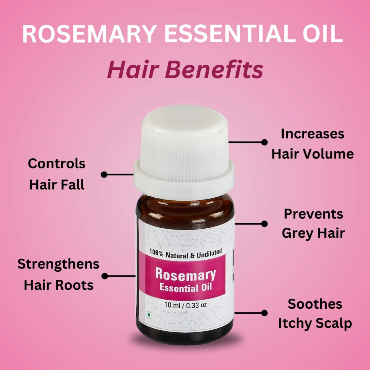 Rosemary Essential Oil – Focus, Hair Growth & Respiratory Relief | 100% Natural, Undiluted (10 ml)