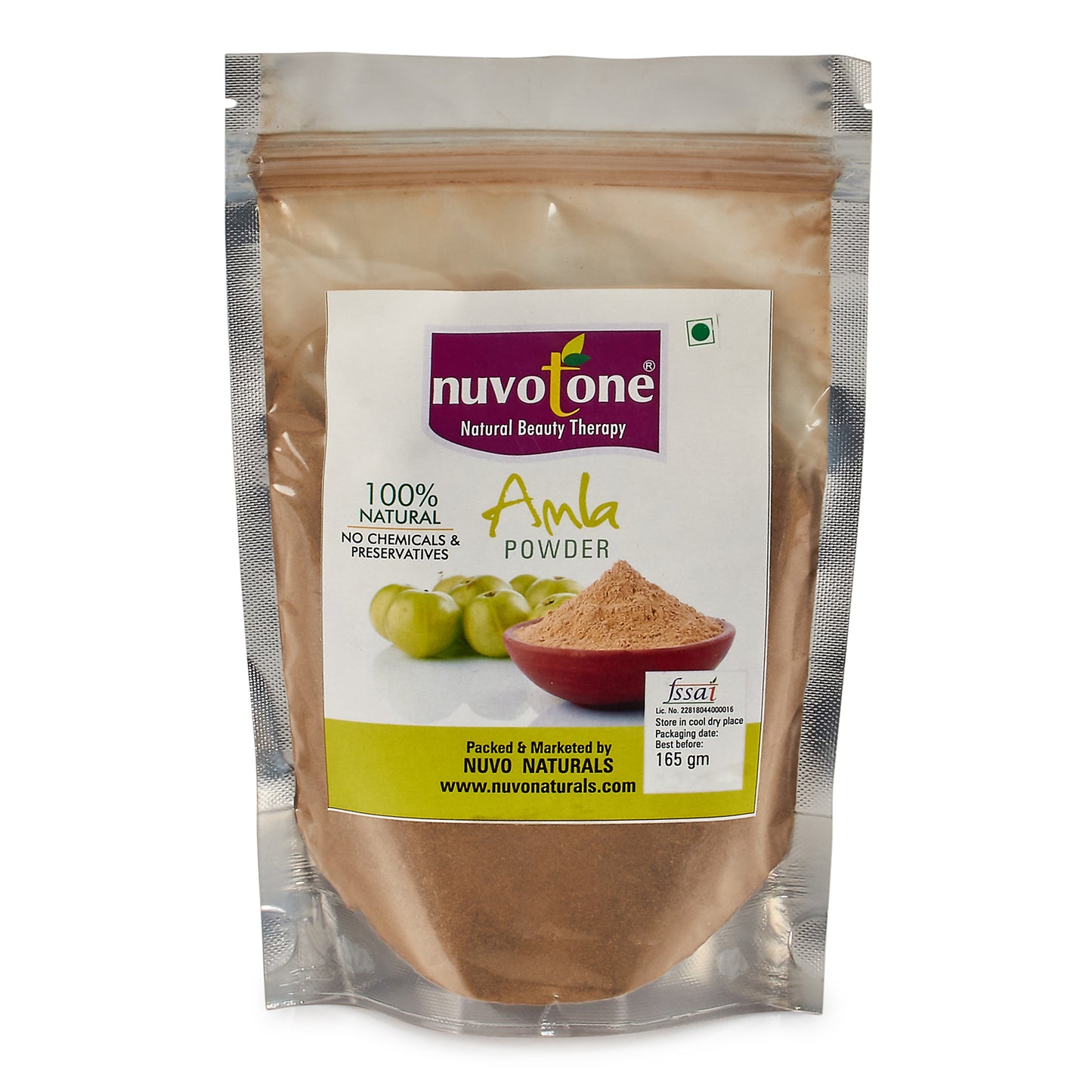 Nuvotone Amla Powder – Natural Vitamin C Supplement for Hair, Skin & Digestion (165 gm)