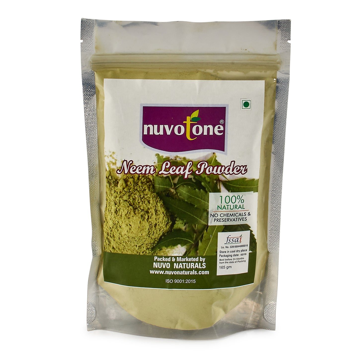 Nuvotone Neem Leaf Powder – Natural Anti-Acne Herb for Clear, Healthy Skin (165 gm)