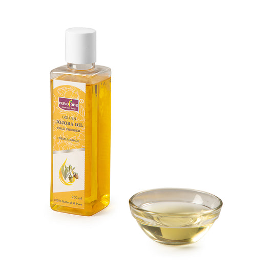 Nuvotone Premium Golden Jojoba Oil – Cold Pressed for Skin, Hair & Beard Care (200 ml)